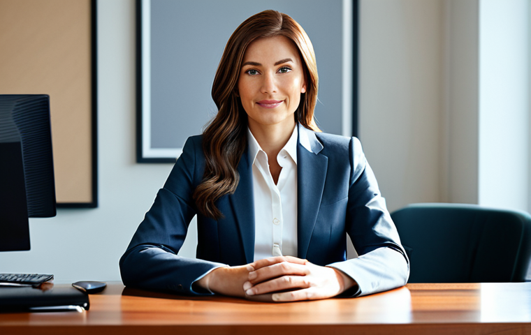 Professional Businesswoman in Modern Office**

"A professional businesswoman in a modest business suit, sitting at a desk in a modern office, fully clothed, appropriate attire, safe for work, perfect anatomy, natural proportions, professional photography, high quality, family-friendly setting."

**