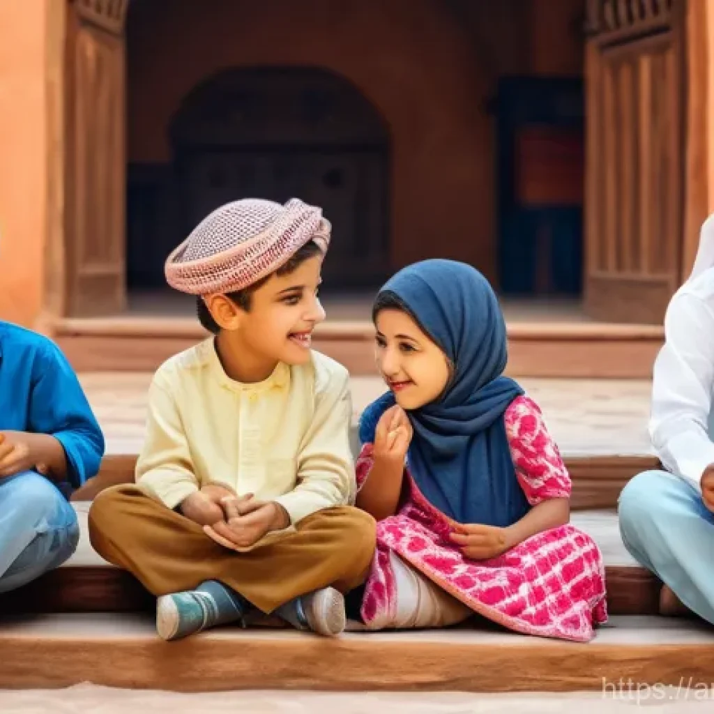 띠띠뽀 캐릭터 상품 수출 - Show Titipo and friends in an educational/playful setting with Arab children.