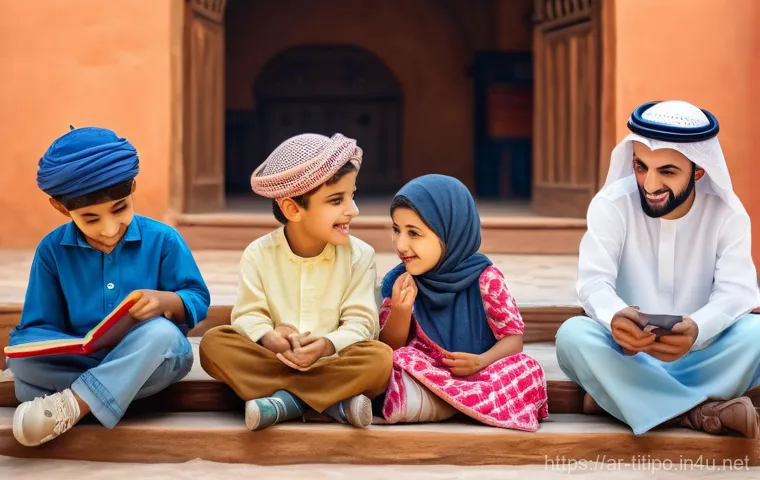 띠띠뽀 캐릭터 상품 수출 - Show Titipo and friends in an educational/playful setting with Arab children.