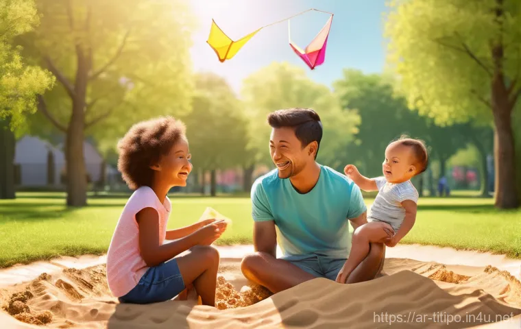 띠띠뽀 팬들을 위한 특별 이벤트 - **Prompt 1:** "A joyful family of four, consisting of two parents, a young boy around 7 years old, a...