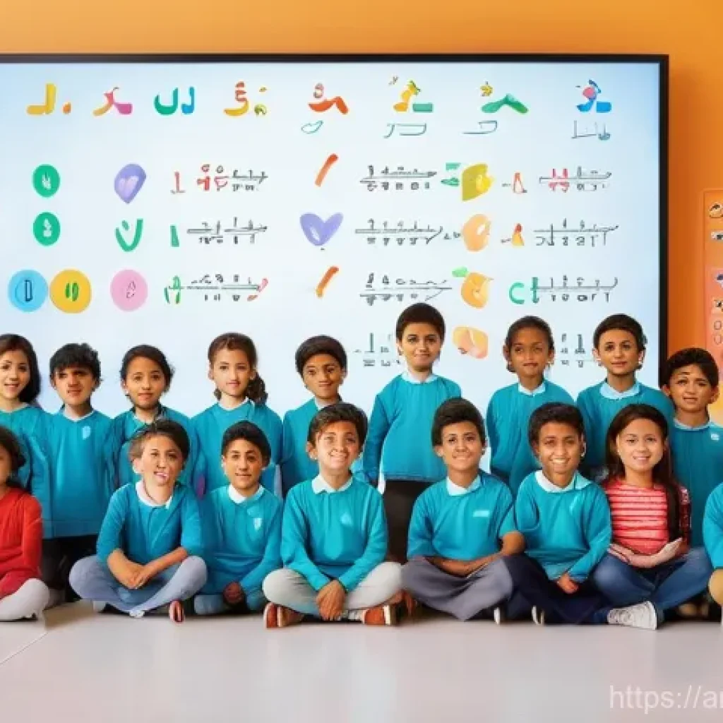 띠띠뽀 유튜브 공식 채널 - **Prompt:** A diverse group of young children, approximately 4-7 years old, boys and girls, are happ...