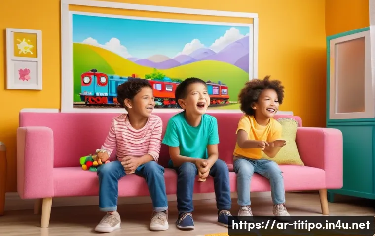 띠띠뽀 에피소드 시청률 - **Prompt:** A cheerful, bright, and vibrant scene featuring a diverse group of young children (aroun...