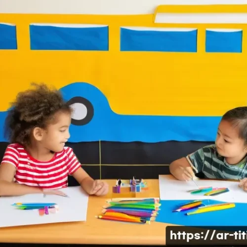 띠띠뽀 팬덤 활동 - **Prompt:** A vibrant, cheerful scene of two children (a boy and a girl, both around 6 years old, fu...