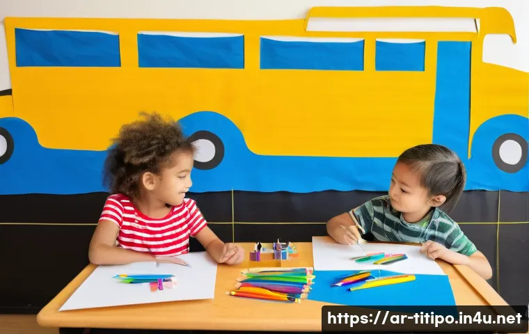 띠띠뽀 팬덤 활동 - **Prompt:** A vibrant, cheerful scene of two children (a boy and a girl, both around 6 years old, fu...