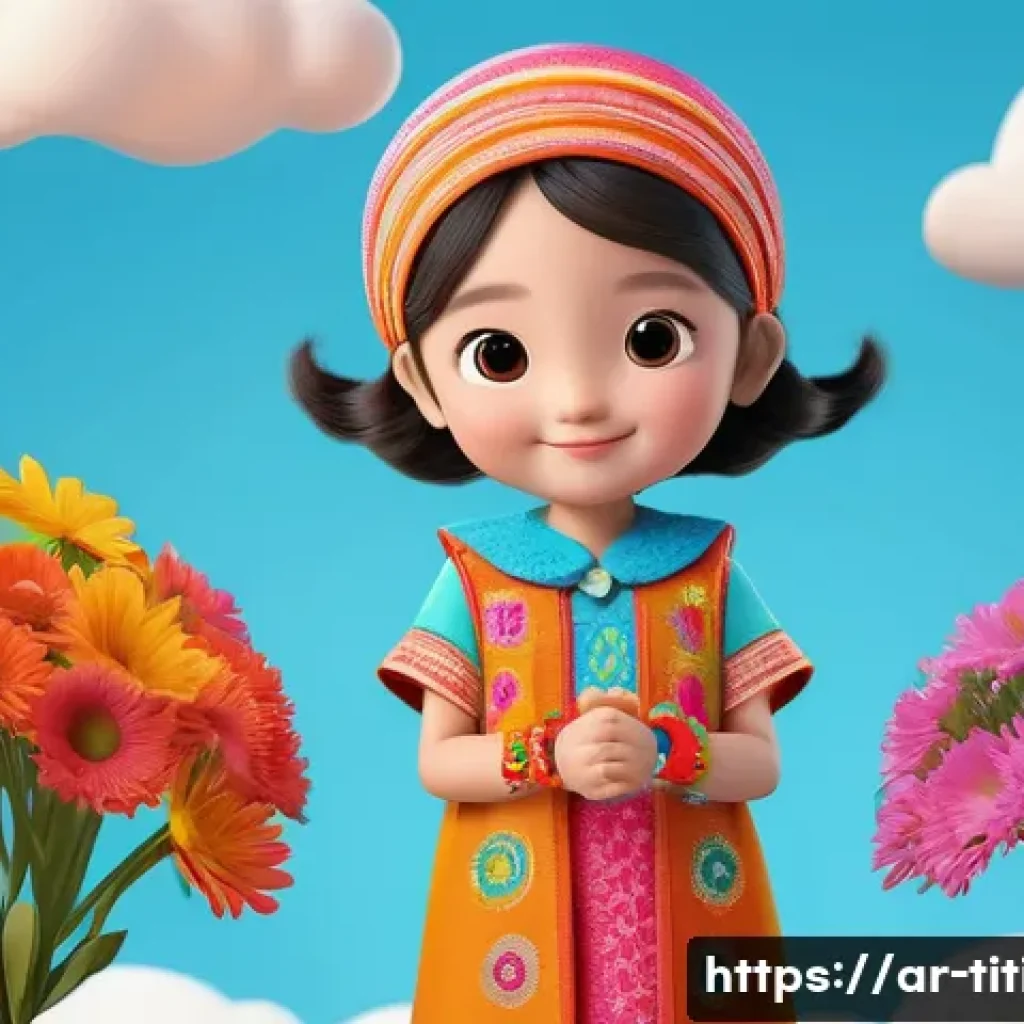 띠띠뽀 애니메이터 인터뷰 - A charming and playful cartoon character named "띠띠뽀," designed with a childlike innocence and joyful...