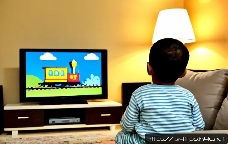 띠띠뽀 주제가 노래 정보 - Photorealistic cozy family living room in an Arab home, a cheerful young child wearing modest pajama...