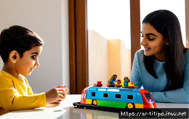 띠띠뽀 3D 프린터 활용 - Photorealistic family makerspace in a modern Arab home, a parent and child in modest casual clothing...